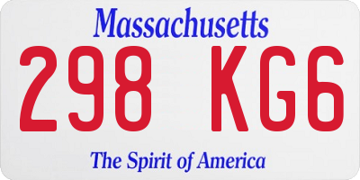 MA license plate 298KG6