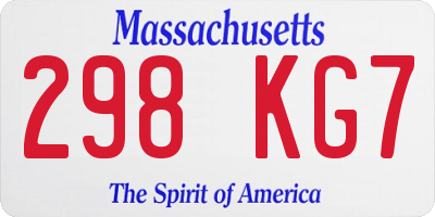 MA license plate 298KG7
