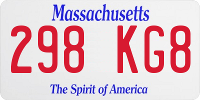 MA license plate 298KG8