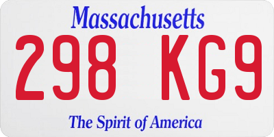 MA license plate 298KG9