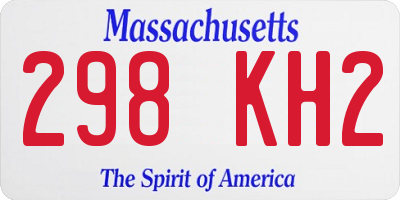 MA license plate 298KH2