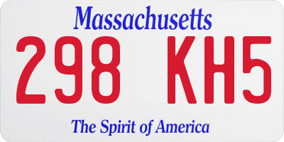 MA license plate 298KH5