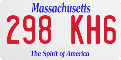 MA license plate 298KH6