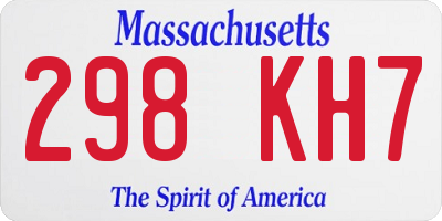 MA license plate 298KH7