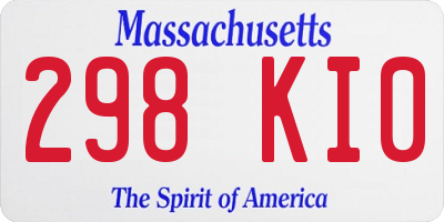 MA license plate 298KI0