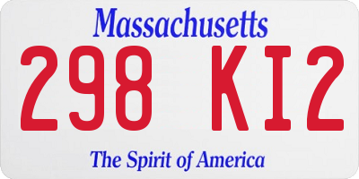 MA license plate 298KI2