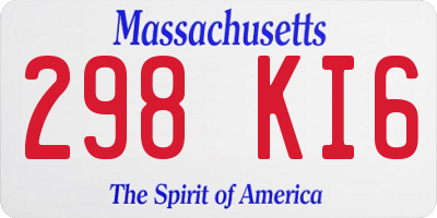 MA license plate 298KI6