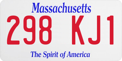 MA license plate 298KJ1