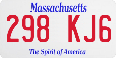 MA license plate 298KJ6