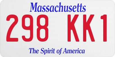 MA license plate 298KK1