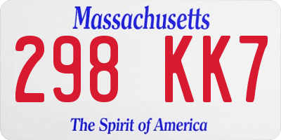 MA license plate 298KK7