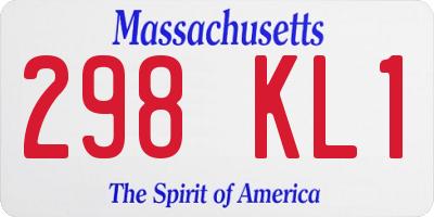 MA license plate 298KL1