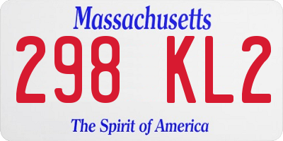 MA license plate 298KL2