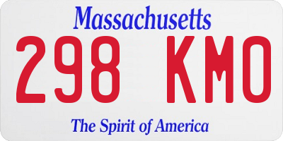 MA license plate 298KM0