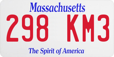 MA license plate 298KM3