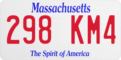 MA license plate 298KM4
