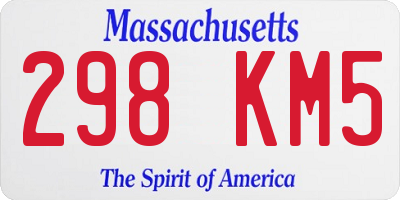 MA license plate 298KM5