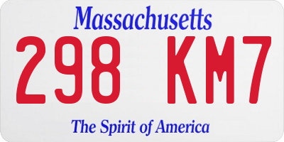MA license plate 298KM7