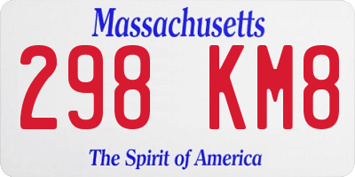 MA license plate 298KM8