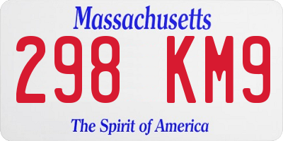 MA license plate 298KM9