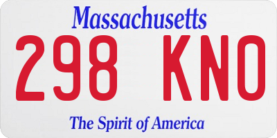 MA license plate 298KN0