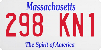 MA license plate 298KN1