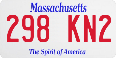 MA license plate 298KN2