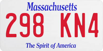 MA license plate 298KN4