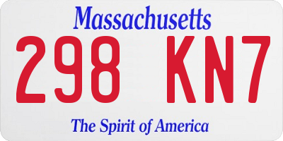 MA license plate 298KN7