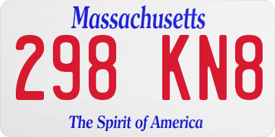 MA license plate 298KN8