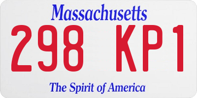 MA license plate 298KP1