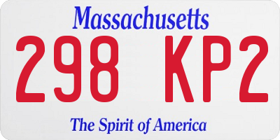 MA license plate 298KP2