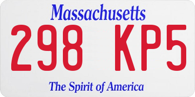 MA license plate 298KP5