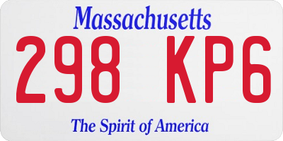MA license plate 298KP6