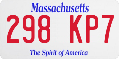 MA license plate 298KP7