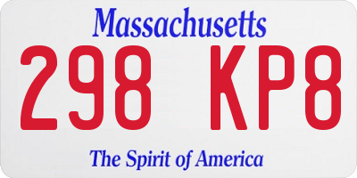 MA license plate 298KP8