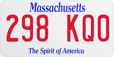 MA license plate 298KQ0