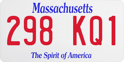 MA license plate 298KQ1