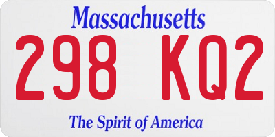MA license plate 298KQ2