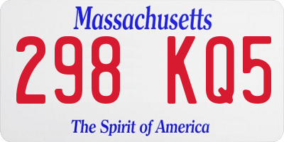 MA license plate 298KQ5