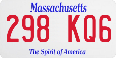 MA license plate 298KQ6