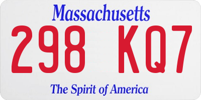 MA license plate 298KQ7