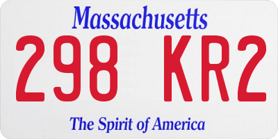 MA license plate 298KR2