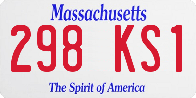MA license plate 298KS1