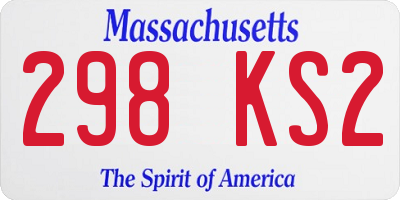 MA license plate 298KS2