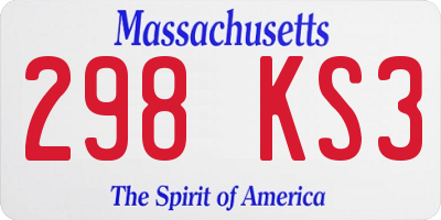 MA license plate 298KS3
