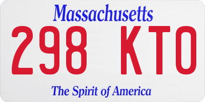 MA license plate 298KT0