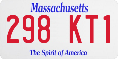 MA license plate 298KT1