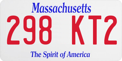 MA license plate 298KT2