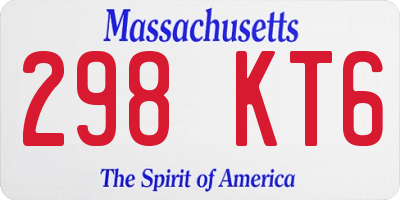 MA license plate 298KT6